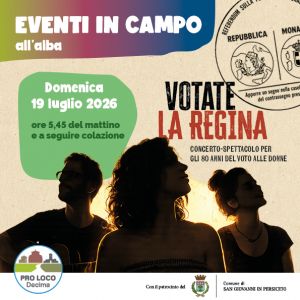 19 Luglio ore 5.45 | Votate la regina arriva all’alba, Voto alle Donne!